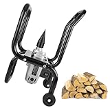 Elektrischer Holzspalter mit Transportrad und Schutzrahmen, Automatischer Holzspalter für Brennholzspaltarbeiten