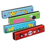 Naugan Kindermundharmonika, 4er-Pack Diatonische Mundharmonika, Musikinstrument Aus für Anfänger, Profis, Studenten