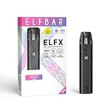ElfX Elfbar Pod Kit, Pod Akkuträger 1000 mAh Akku, Pod Mod, nachfüllbares Basisgerät, Pod System | 0.6 & 0.8 Ω Elfbar ELFX Leer Pods, USB-C Anschluss, nikotinfrei, ohne Eliquid, Schwarz + 0,6Ω Pods