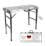 Lemodo Werkbank, Schweißtisch klappbar, Arbeitstisch höhenverstellbar, Werktisch aus Stahl, belastbar bis 450 kg, kompakt faltbar, 7-Fach höhenverstellbar, Multifunktionstisch, Werkzeugtisch