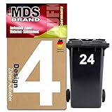 Prime Design 15cm Zahlen Aufkleber | Selbstklebende hausnummern zum aufkleben | Klebezahlen für Mülltonne, Briefkasten & Hausnummer | Optimal für mülltonnenaufkleber, klebeziffer sind Weiss (4, 15cm)