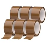 Generisch 6 Rollen Extra Starkes Braunes Verpackungsklebeband 66m x 48mm, Reißfestes Paketband für Versandkartons, Umzug, Lager, Verpackung und Bürobedarf
