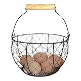Egg Gathering Baskets For Kids, Metal Fruit Bowl Countertop Holder, Egg Collection Basket Countertop Storage For Kitchen Pantry Organization Home Farmhouse Vegetable Produce Potato
