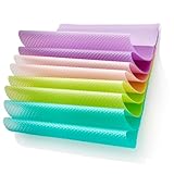 com-four® 8x Kühlschrankmatte - antibakterielle Rutschmatten - entziehen Feuchtigkeit und Gerüche - zuschneidbare Einlegmatte (lila. rosa. grün. blau)