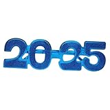 Amosfun 1 Paar 2025 Brille Frohes neues Jahr Sonnenbrille Festival Fotokabine für das neue Jahr 2025 Kostüm Dekoration brillen karneval brille Neujahrsbrille lustige Tanzbrille Stk Blue