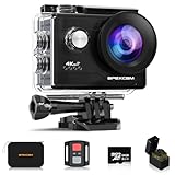Apexcam M80Air mit 64G Karte Action Cam 4K30FPS 20MP WiFi Sportskamera Unterwasserkamera 40m Wasserdicht 170 ° Weitwinkel 2.4G Fernbedienung 2x1050mAh Akkus mit Zubehör-Set