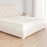 Amazon Basics Spannbettlaken, 180 x 200 x 30 cm, Mikrofaser, Spannbetttuch - Matratzenhöhe bis 30 cm, Creme