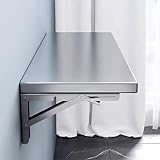 Wandklapptisch - Platzsparender Klapptisch mit Stützrohren, geeignet für Küche, Waschküche, Badezimmer, Schlafzimmer