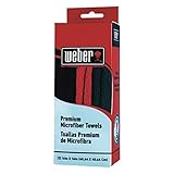 Weber Grill Cleaning Accessory - 3 Microfiber Towels for Easy Grill Cleaning