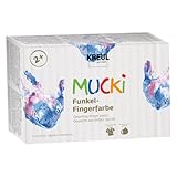KREUL 2319 - MUCKI Funkel-Fingerfarbe, 6 x 150 ml, auf Wasserbasis, schimmernde Fingermalfarben für Kinder ab 2 Jahren