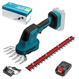 Heckenschere mit Akku/Heckenschere Easy-Shear, kabelloser Rasentrimmer mit Akku, Unkrautjätmaschine, zum Schneiden des Gartens (21 V, 5 Batterien, 1300 mAh, Box aus Karton) (1 Akku)