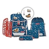 Step by Step Schulranzen-Set 2IN1 Plus „Wild Horse Ronja“ 6-teilig, ergonomischer Tornister, höhenverstellbar mit Hüftgurt, für die Grundschule, ab der 1. Klasse, 19L, blau