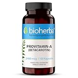 BETA CAROTIN Hochdosiert Provitamin-A (Beta-Carotin) Kapseln 2400 mcg - 100 Stück für gesunde Haut und Bräune von BIOHERBA