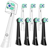 8er Ersatzköpfe kompatibel mit Oral b iO Serie 3/4/5/6/7/8/9/10,Bürstenköpfe Kompatibel mit Oral B iO aufsteckzahnbürsten, schwarz/weiß