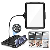 NZQXJXZ 10X Wiederaufladbare Lupe mit Licht und Ständer, 50 LED Flexible Schwanenhals Lupenleuchte, Leselupe mit Licht für Senioren Groß, Lupenlampe zum Lesen, Nähen, Handwerk, Malen, DIY