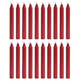 MIJOMA Set Festliche Baumkerzen, Weihnachtskerzen, Pyramidenkerzen, Christbaumkerzen aus Wachs für Weihnachtsbaum, Geburtstagsfeiern und Torten, Lange Brenndauer, Ø11x105 mm (20, Rot)