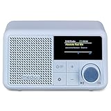 MEDION S66822 Tragbares Mini DAB+ Radio mit Bluetooth (Akku, dimmbares Farbdisplay, Teleskopantenne, Sleeptimer,Wecker, Snooze, AUX, USB-C) blau