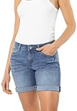 Sublevel Damen Stretch Jeans Bermuda-Shorts im Used-Look light-blue S