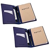 Wisdompro Tagebucheinband, PU-Leder, Notizbucheinband für Notizen, oder andere 8,9 x 14 cm, Blau, 2 Stück