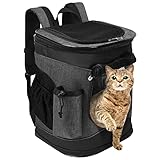Kritter Planet Haustier-Rucksack mit Mesh-Fenster, atmungsaktive und Faltbare Hundetasche für Hunde und Katzen, herausnehmbare innere Haustier-Matte, für Wandern Radfahren Outdoor, 7kg Welpen