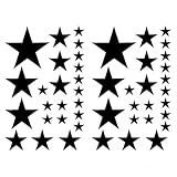 Samunshi® Sterne Aufkleber Set gefüllt Autoaufkleber 14x2,5cm6x5cm2x7,5cm1x10cm schwarz