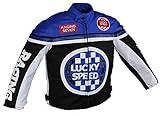 Euro Stars Kinder Bikerjacke, Motorradjacke, Racing Jacke, Textiljacke für Kinder, Biker Jacke, Racing Jacke blau (XL/134, Blau)