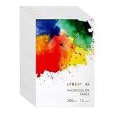 LFBEST Aquarellpapier A6, 70 Blatt weißes Aquarell Papier 300 g/m², Aquarellblock für DIY Bastelarbeiten, Aquarellfarben, Acrylmalerei, Studenten Lehrer Künstler