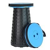 Baralir Tragbarer Klapphocker. Max. Tragfähigkeit 180 kg, Teleskop Hocker 7 ~ 45 cm 9-Fach höhenverstellbar, Campinghocker, Klappbarer Hocker (Blue)