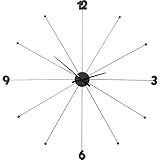 Kare Design Wanduhr Like Umbrella, Schwarz, 100cm Durchmesser, Uhr, Modern, Minimalistisch, Aluminiumgestell, rund, Batterie nicht inklusive