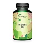 Bio Ingwer Kapseln Vegavero | 650 mg mit hochwertigem Gingerol | 100% organic quality | Vegan & Ohne Zusätze | 120 Stück