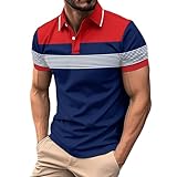Slim Fit Poloshirt Herren Polyester Regular Fit Tshirt Mode Shirts Klassische Sweater Loose Fit Polohemd Knopfleiste Sommershirt Einfarbige Kurzarmshirt Arbeit Kleiderhemd