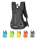 EULANT Wasserdicht Laufrucksack 15L,Klein Skirucksack,Kleiner Wanderrucksack,Fahrrad Rucksack,Leicht Sport Rucksack für Skifahren Camping Bergsteigen Radfahren Joggen Einkaufen Schule, Schwarz