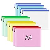Kunststoffhüllen mit Reißverschluss, A4, Dokumentenmappe, A4, Reißverschlussbeutel, 10 Stück