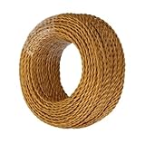 Elektrisches Kabel, Pendelleuchtenkabel, Beleuchtungskabel, Lampenkabel, 2 x 0,75 mm, gewebte Stoffhülle, Kupfer, mehrfarbig, mehrere Größen(Gold,5m 2X0.75)