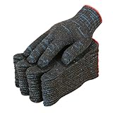 12 Paar blau und schwarz gestreift Baumwollhandschuhe bequeme, schnittfeste rbeitshandschuhe Industrieschutzhandschuhe，Verwendbar für die täglichen GebrauchWerkstatt Mechanik Bau Bewegen Gartenarbeit