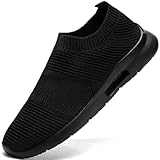 JUEQIBAA Slip on Sneaker Herren Turnschuhe Sportschuhe Laufschuhe Atmungsaktiv Joggingschuhe Straßenlaufschuhe Outdoor Walkingschuhe Schwarz 39