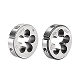 uxcell 5/8-18 und 1/2-20 UNF rundes Schneideisen-Set, Maschinengewinde rechts, legierter Werkzeugstahl, 2 Stück