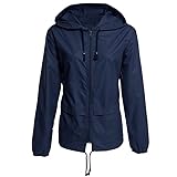 YUSHULINF Regenjacken Mädchen mit Kapuze Weich Jacken Schlankmacher Modische Offene Langarm Arbeit Regenjacken Damen Festlich Polyester Gürtel Plein Dunkelblau