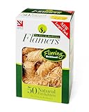 Flamers Grill- und Kaminanzünder 50 Stk. I Anzündwolle zum schnellen Feuermachen I Anzünder Holzwolle für Pizzaofen, Feuerschale, Kamin & BBQ Grill, Braun