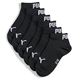 PUMA Unisex Kinder Kids Plain Quarter Sock, Black - New, 35-38 EU