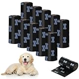 Hundekotbeutel 150Tüten/10 Rollen, Auslaufsichere Kotbeutel mit Spender, Müllbeutel für Hunde, Biologisch Abbaubare Hundekotbeutel, Auslaufsicher, Extra groß, Wasserfest, Reißfest, Schwarz
