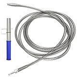 Rohrreinigungsspirale 3m x Ø10mm Abflussreiniger Spirale Abfluss Rohrreinigung mit Bohraufsatz Universal Rohrspirale Abfluss Rohrreinigungswelle für Toilette Waschbecken Abwasserkanäle Verstopfungen