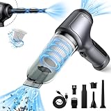 Brovamo Handstaubsauger Akku, 12000Pa Auto Staubsauger Stark, Tragbarer Mini Handstaubsauger Kabellos Handheld Vacuum Cleaner, Typ-C-Aufladung Handsauger für den Auto Haus Küche Büro Tierhaare