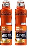 L'Oréal Men Expert XXL Deospray für Männer, Bodyspray gegen Schweißgeruch, Schwitzen und Nässe, Herren Deo Antitranspirant für hohe Temperaturen bis zu 45°C ohne Alkohol, Heat Protect, 1 x 250 ml