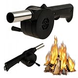 Przydasie Handbetriebenes Grillgebläse für Kamin und Lagerfeuer – Mini-Handkurbel-Luftgebläse für BBQ, Picknick, Camping – Tragbares Gebläse für Grillanzünder ohne Batterien – Outdoor-Zubehör