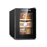 Avilia Mini-Kühlschrank für 100 Zigarren, 18 l, Schwarz, 55 W, kompakte Abmessungen 26,5 x 51,5 x 39,3 cm, Luftbefeuchter für Zigarren mit einstellbarer Temperatur und zwei praktischen Ablagen aus