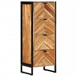 ShGaxin Badschrank 40x30x100 cm Massivholz Akazie und Eisen, Bad Kommode, Badezimmer Möbel, Badzimmer Schrank, Aufbewahrungsschrank, Bad Schrank - 372746