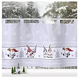 heimtexland ® Scheibengardine Weihnachten Dekoration Fenster-Deko Küchen Gardine 45x120 cm Typ651 (Wichtel 2)