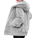 ZRYAZQ Teddy Mantel Damen Winter Fleecejacke Damen mit Kapuze Dicke Winterjacke Damen Warm Flauschig Teddyjacke Große Größen Warme Wintermantel Fleece Plüschmantel Zipper Teddyfleece Jacke Outdoor