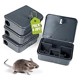 DETRAPS Mausefallenhalter mit Sicherheitsschlüssel - 4er Pack | Professionelle Ratten- und Mausefallen | Set zur Beseitigung von Schädlingen in Innenräumen